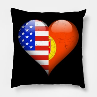 Half American Half Portuguese - Gift for Portuguese From Portugal Pillow