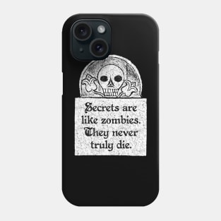 Secrets Are Like Zombies, Wednesday Addams Quote Phone Case