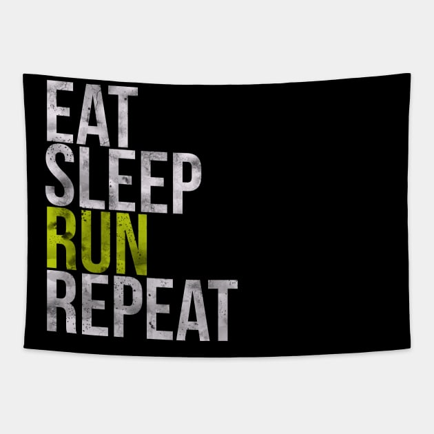 Eat Sleep Run Repeat Tapestry by charlescheshire