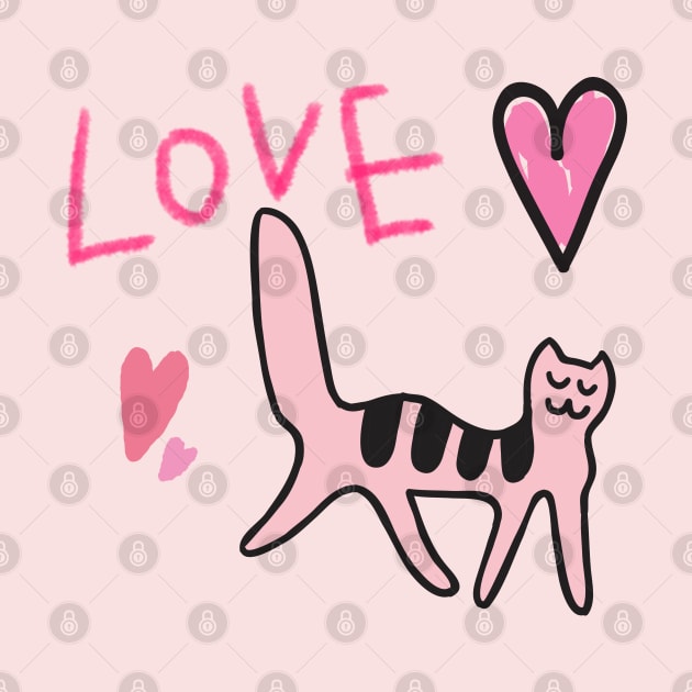 I LOVE PINK, PINK CAT by zzzozzo