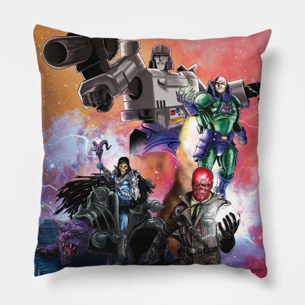 Leaders Of Darkness Pillow by CrazyPencilComics