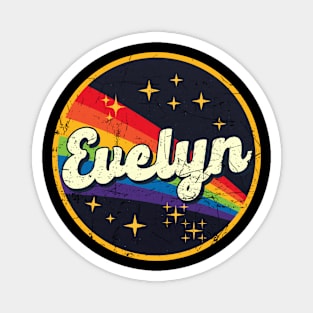 Evelyn // Rainbow In Space Vintage Grunge-Style Magnet