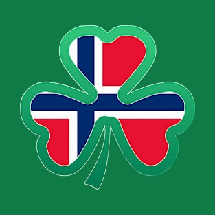 Norwegian Flag for st patricks day, Irish Shamrock T-Shirt