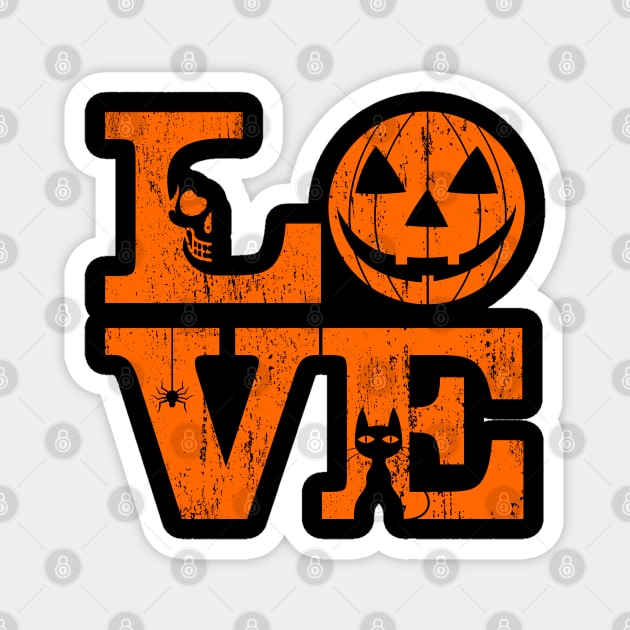 Love Halloween Distressed Magnet by grendelfly73