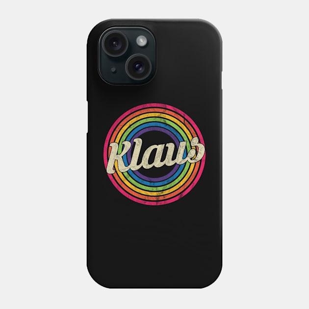 Klaus - Retro Rainbow Faded-Style Phone Case by MaydenArt