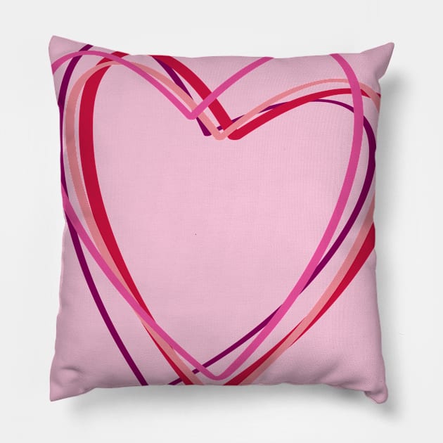 Heart Outlines Pillow by amyvanmeter