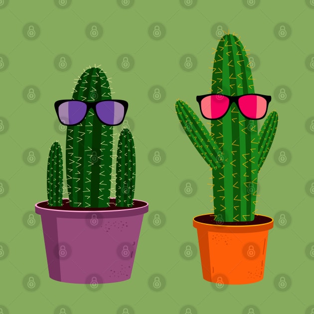 Two funny cartoon cacti by hyperactive