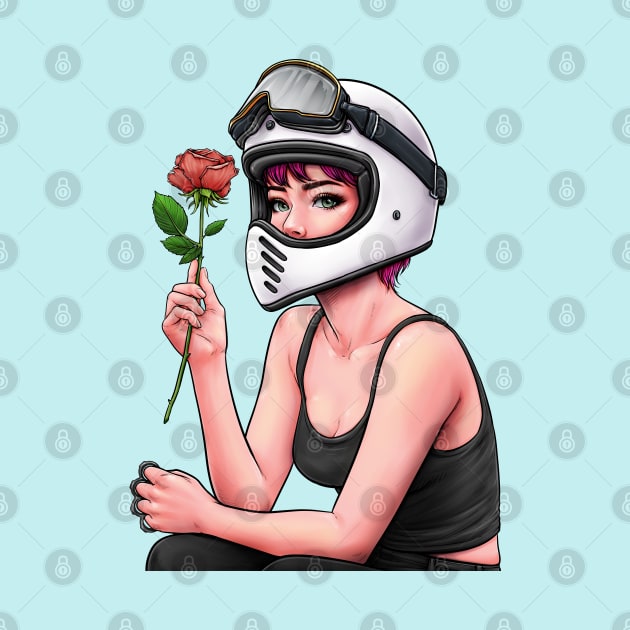 Girl rider with rose by Winya