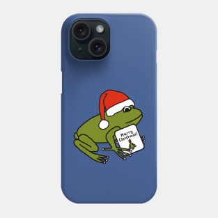 Cute Frog Says Merry Christmas Phone Case