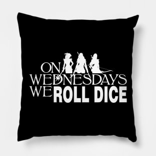 On Wednesdays We Roll Dice - White Pillow