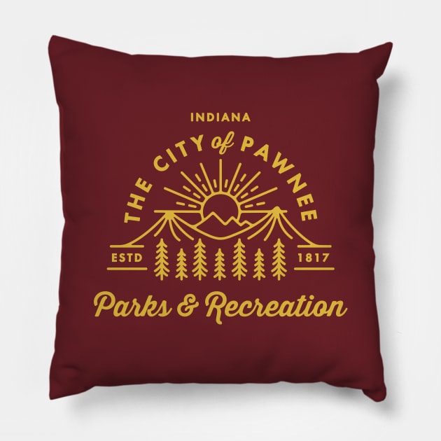 Pawnee Parks & Recreation Pillow by asirensong