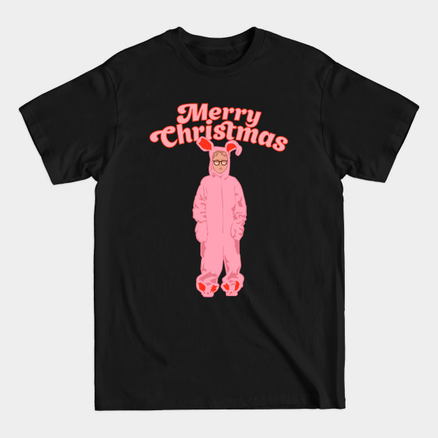 Merry Christmas - Ralphie Pink Bunny Costume - Funny Graphic - Christmas Story - T-Shirt