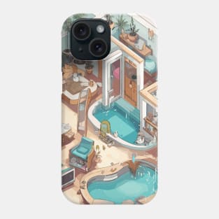 Isometric cat spa Phone Case