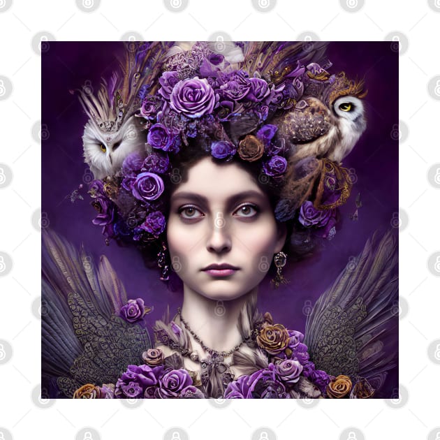 Queen of Owls Fantasy Art and Décor by adorcharm