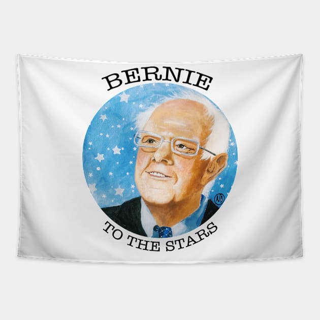 Bernie To The Stars -black design Tapestry by Polkadotdreamer