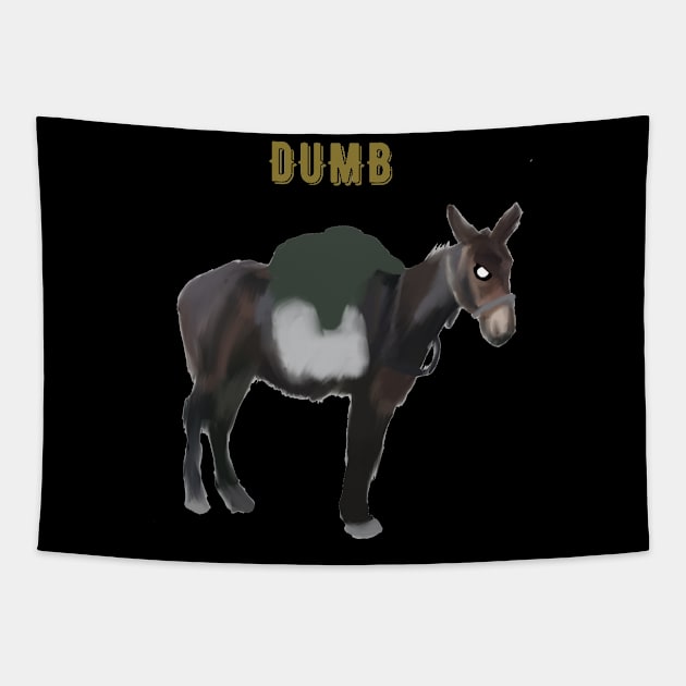 Funny Dumb ass! Angry Donkey/Mule  painting Tapestry by Fafi