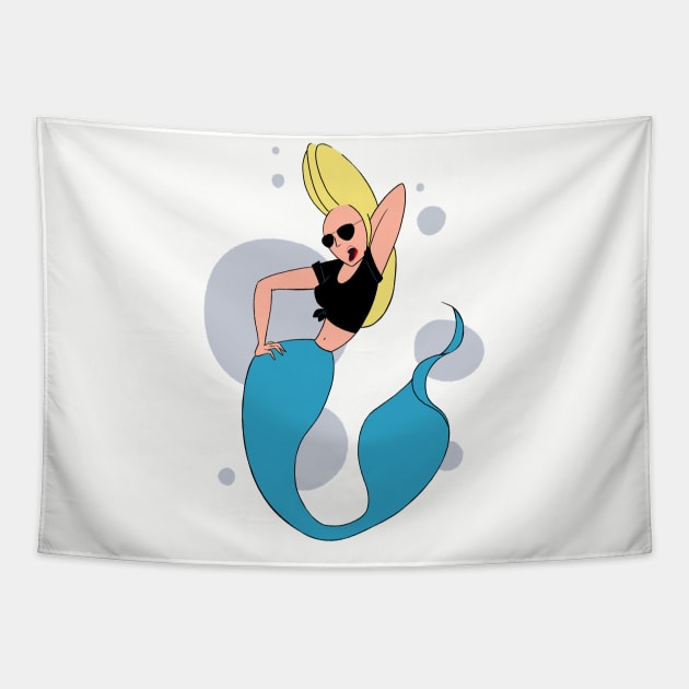 Johnny Bravo Mermaid genderbended Tapestry by Krismilla 