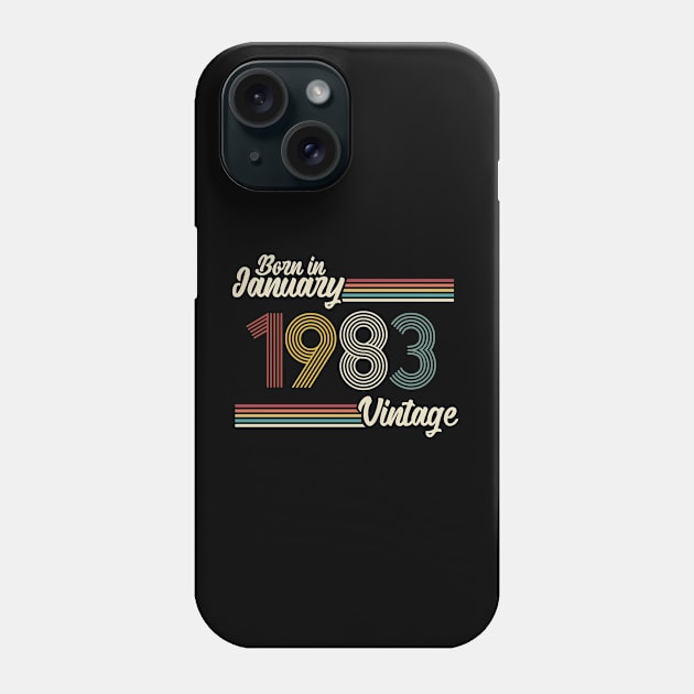 Vintage Born in January 1983 Phone Case by Jokowow