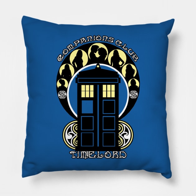 Timelord Companions Club Pillow by OfficeInk