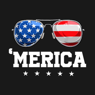 Merica Sunglasses 4th of July T shirt Kids Boys Girls Men US T-Shirt