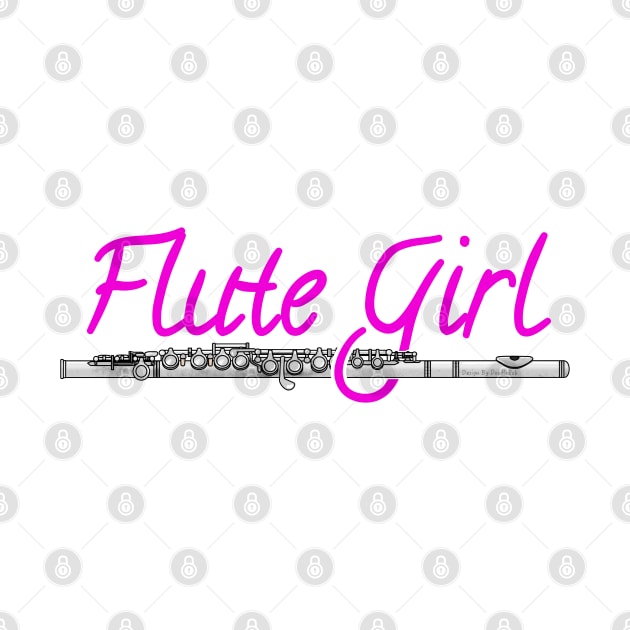 Flute Girl Flutist Female Musician by doodlerob