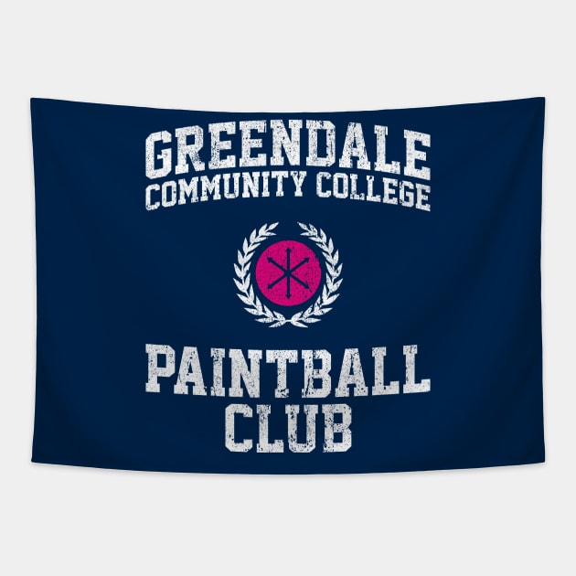 Greendale Community College Paintball Club Tapestry by huckblade