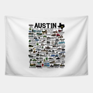 Austin Texas Map Tapestry