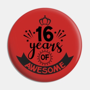 16 years of awesome Pin