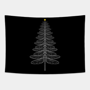 Funny Dragonfly Christmas Tree Tapestry