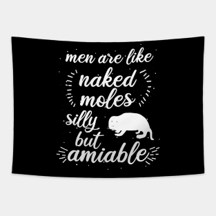 Men cute naked mole rat love saying fan Tapestry