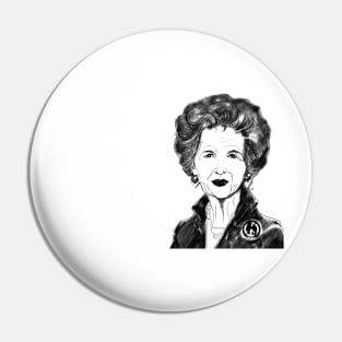 Margaret Thatcher, Comic Cartoon/ Caricature. BAN THE BOMB. CND. Pin