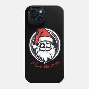 I love Christmas cool smiling Santa Claus Phone Case