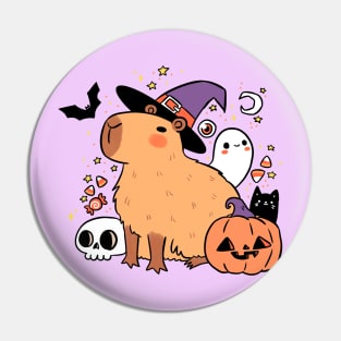 Cute halloween capybara Pin