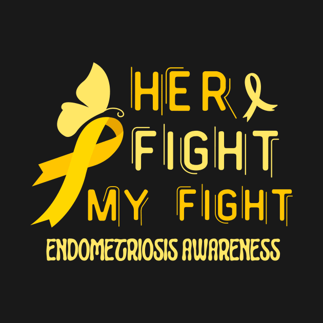 Her Fight My Fight Ribbon Endometriosis Awareness by Point Shop