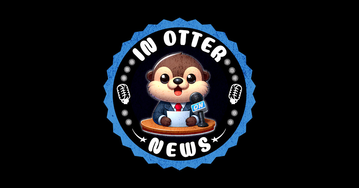 In Otter News Funny Otter News Anchor Funny Otter Sticker TeePublic