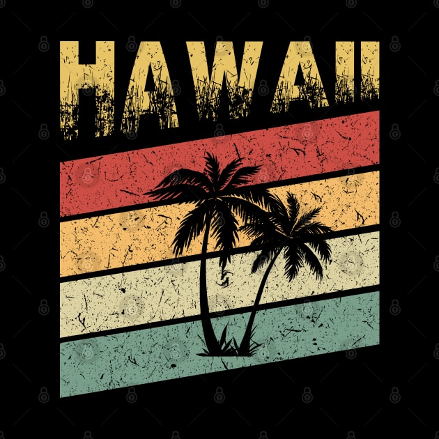 Hawaiian Vintage 80s Palm Trees Sunset by Jason Smith