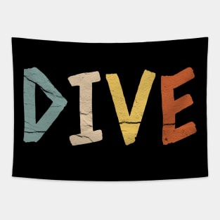 Retro Dive Vintage Diving Springboard Tapestry