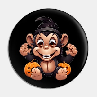Halloween Pumpkin Cute Monkey Pin