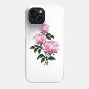 Pink Roses - Hand-painted watercolor flowers Phone Case