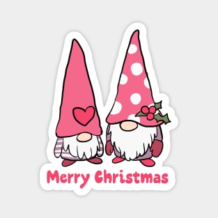 Merry Christmas a cute son and father gnomes Magnet