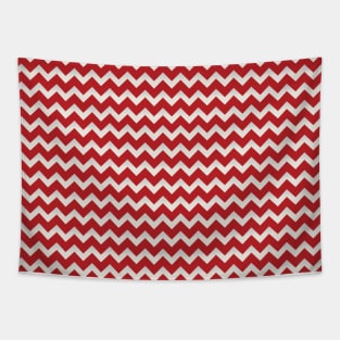 Pretty Simple Chevron Stripes Red and White Shadow Tapestry