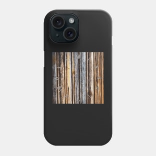 Brown wooden planks background clock Phone Case