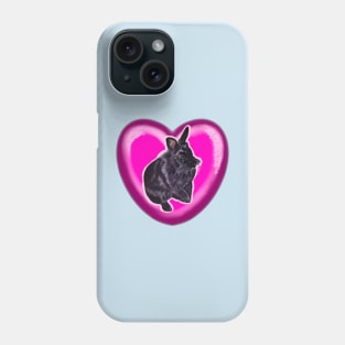 Rabbit - lionhead rabbit in a pink love heart- bunny rabbit cute  ebony black bunny rabbit Phone Case