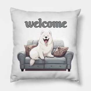 Greeting Samoyed Pillow