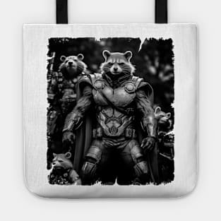 Raccoon Rocket Special Forces guardian of the galaxy black and white Tote