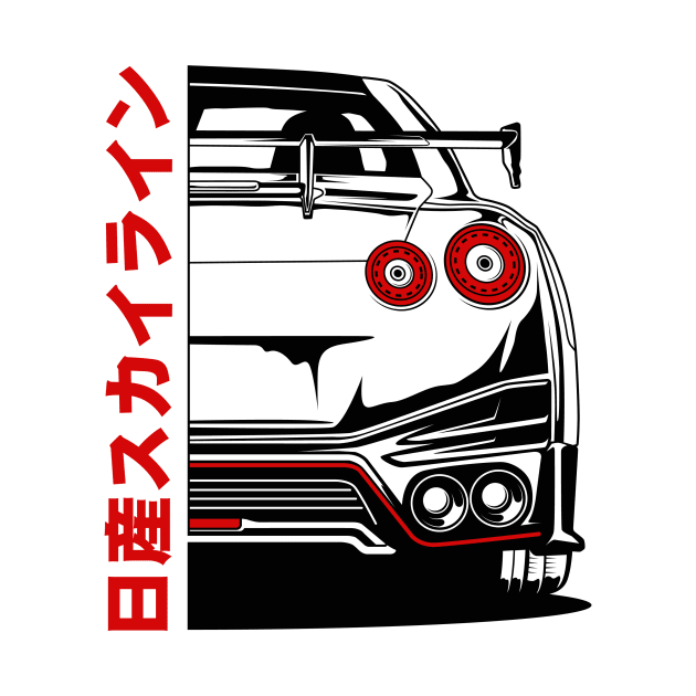 Nissan GTR R35 Black Print by cturs