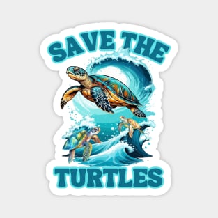 Save The Turtles Ocean Animal Rights Activist Sea Turtle Magnet