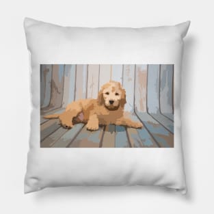 Cute Labradoogle Digital Painting Pillow