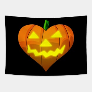 Halloween, love, heart, pumpkin in heart shape Tapestry