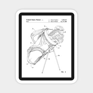 Golf Bag Patent - Golfer Golfing Caddy Art - White Magnet